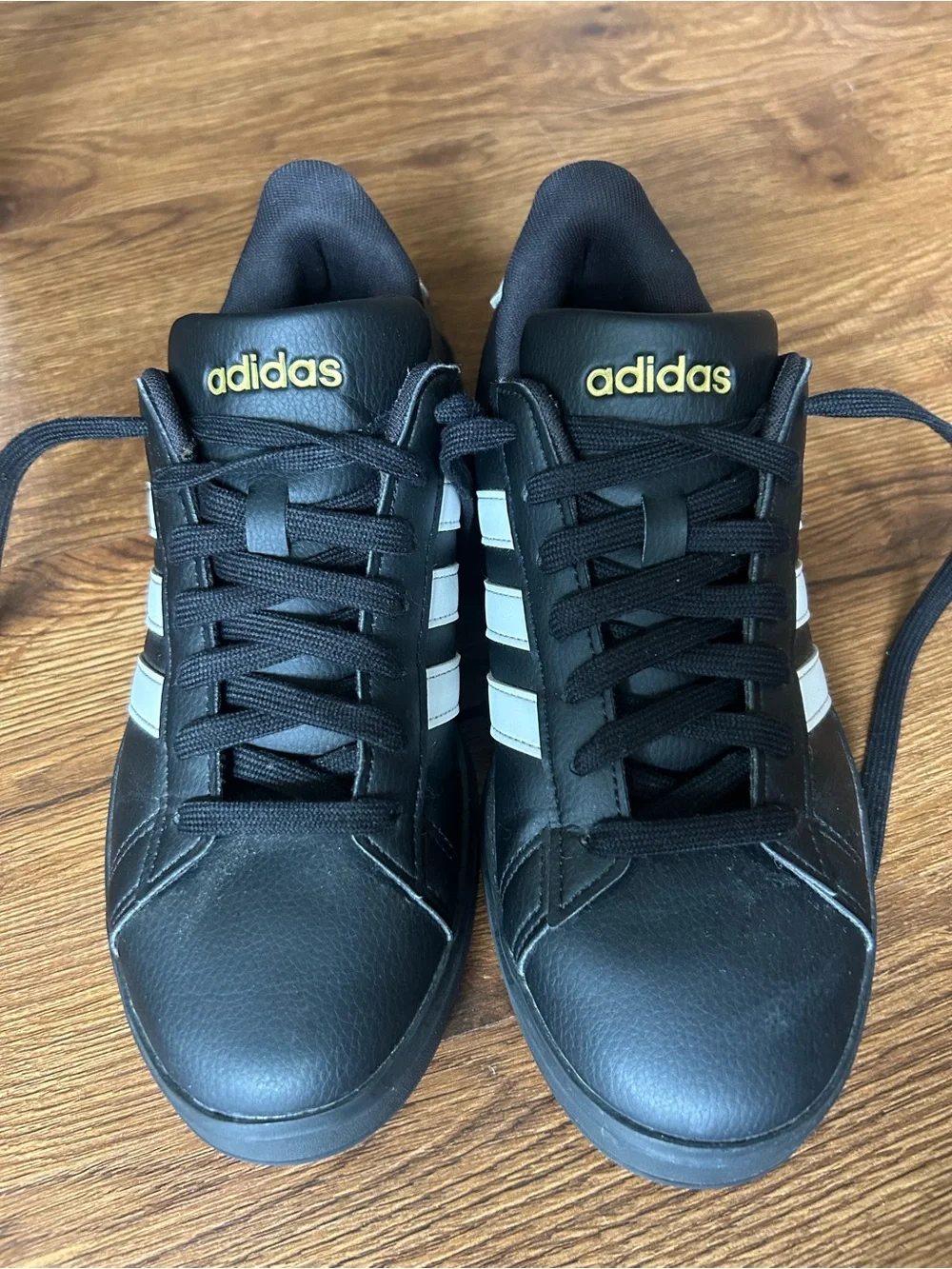 adidas Black Sneakers with White Stripes